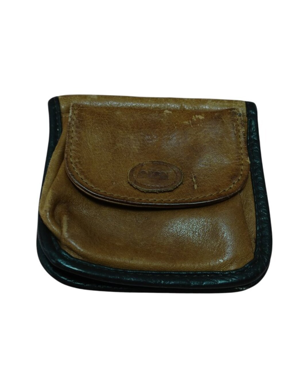 Mundi Brown Cowhide Leather Bifold Folding Wallet With Pouch Change Purse Logo